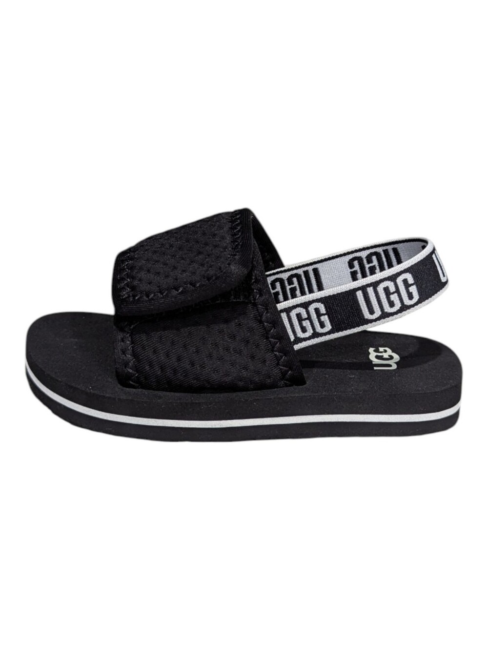 Ugg Kids Baby Lennon Slingback Sling Back Sandal Velcro Black White Size 4 4C